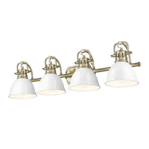 Duncan Four Light Vanity in Aged Brass (62|3602-BA4 AB-WH)