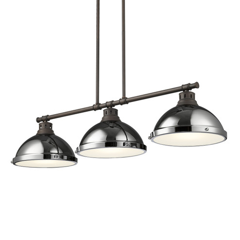 Duncan Three Light Linear Pendant in Rubbed Bronze (62|3602-3LP RBZ-CH)