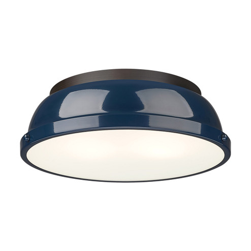 Duncan Two Light Flush Mount in Rubbed Bronze (62|3602-14 RBZ-NVY)