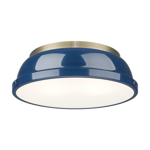 Duncan Two Light Flush Mount in Aged Brass (62|3602-14 AB-NVY)
