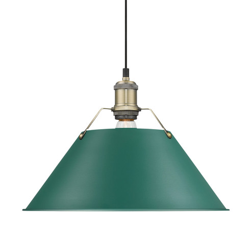 Orwell One Light Pendant in Aged Brass (62|3306-L AB-GN)