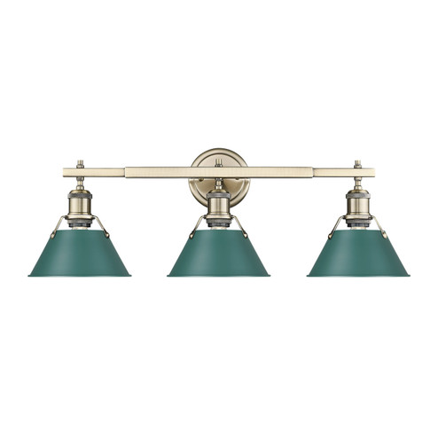 Orwell Three Light Vanity in Aged Brass (62|3306-BA3 AB-GN)