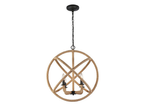 Marina Four Light Chandelier in Natural Black (62|0868-4 NB)