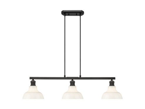 Carver Three Light Linear Pendant in Matte Black (62|0305-LP BLK-VMG)