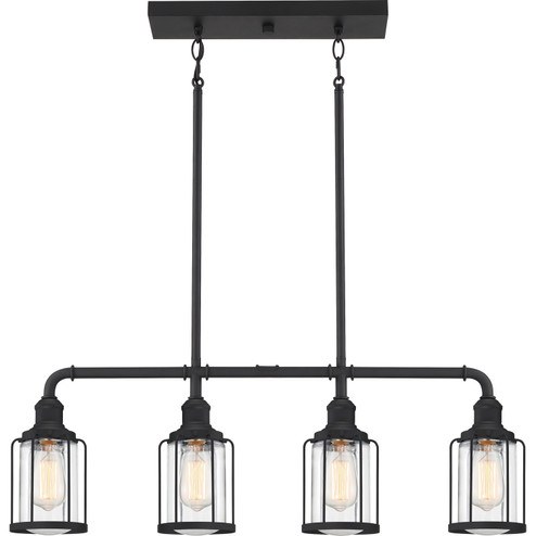 Ludlow Four Light Linear Chandelier in Earth Black (10|LUD434EK)