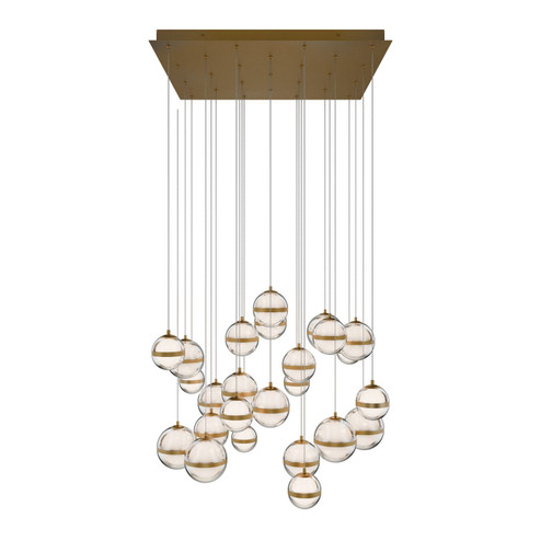 Cyllindra LED Chandelier in Aged Brass (34|PD-77525S-AB)
