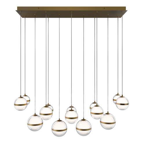 Cyllindra LED Chandelier in Aged Brass (34|PD-77514L-AB)