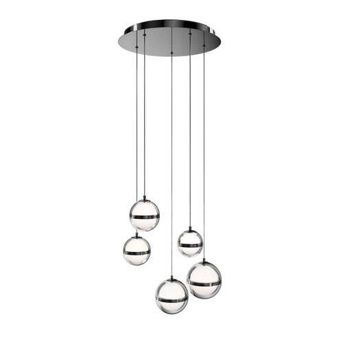 Cyllindra LED Chandelier in Black Chrome (34|PD-77505R-BC)