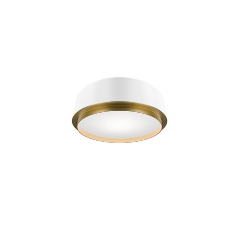 Salvo LED Flush Mount in White/Aged Brass (34|FM-20512-30-WT/AB)