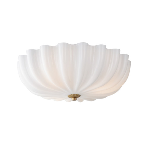 Bundt Three LIght Wall Sconce / Flush Mount in White/Natural Aged Brass (16|22650WTNAB)