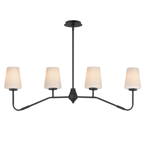 Durham Four Light Linear Chandelier in Black (16|12697WTBK)