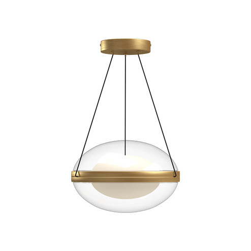 Virgo LED Pendant in Brushed Gold/Opal Glass (347|PD76312-BG/OP-UNV)