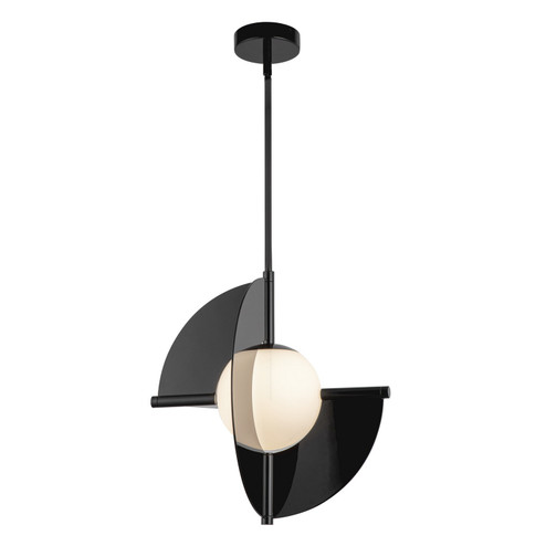Scorpio LED Pendant in Glossy Black/Opal Glass (347|PD65116-GBK/OP-UNV)