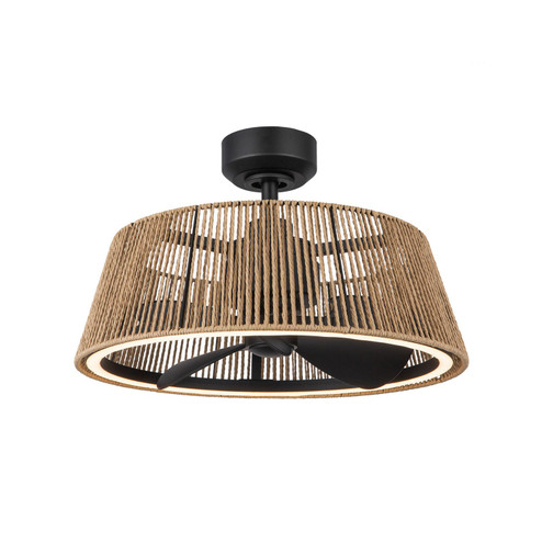 Isla 24''Ceiling Fan in Matte Black/Braided Rope (347|CF41424-MB/BR-5CCT)
