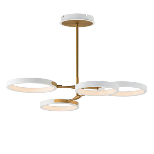 Hoopla LED Pendant in White/Gold (86|E24322-WTGLD)