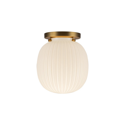 Cherise One Light Semi-Flush Mount in Brushed Gold/Glossy Ribbed Opal Glass (452|SF579107BGGR)