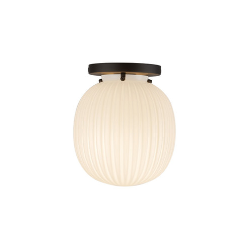 Cherise One Light Semi-Flush Mount in Matte Black/Glossy Ribbed Opal Glass (452|SF579107MBGR)