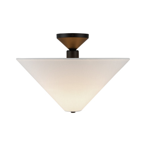 Bridgette One Light Semi-Flush Mount in Matte Black/White Linen (452|SF497016MBWL)