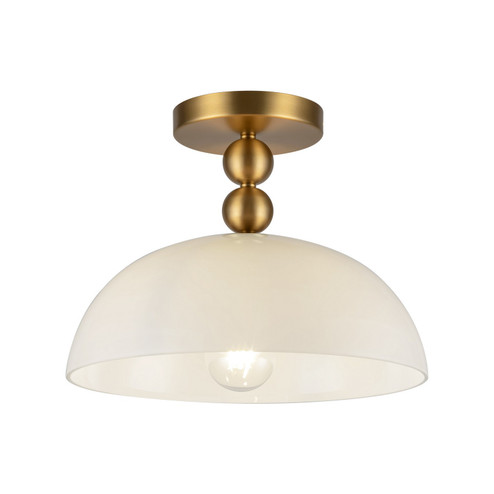 Paisley One Light Semi-Flush Mount in Brushed Gold/Glossy Opal Glass (452|SF459012BGGO)