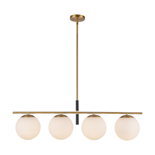 Zuri Four Light Linear Pendant in Brushed Gold/Opal Glass (452|LP421437BGOP)