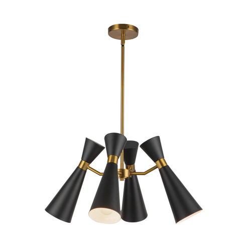 Blake Four Light Chandelier in Matte Black/Aged Gold (452|CH574424MBAG)