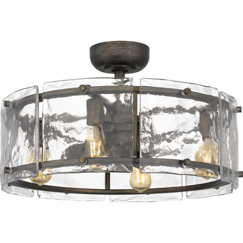 Fortress Four Light Fandelier in Mottled Silver (10|FTS3124MM)