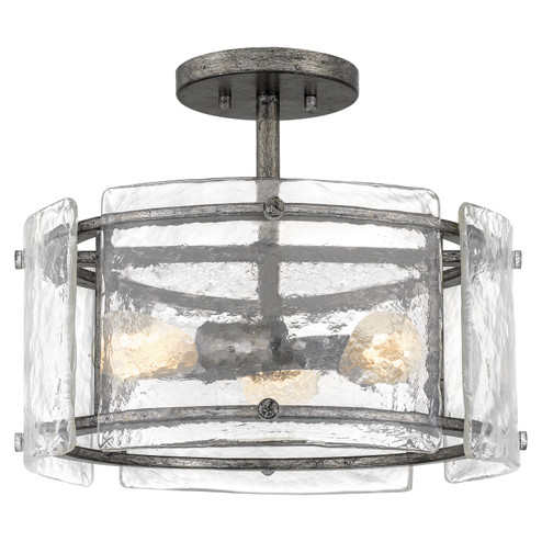 Fortress Three Light Semi Flush Mount in Mottled Silver (10|FTS1716MM)