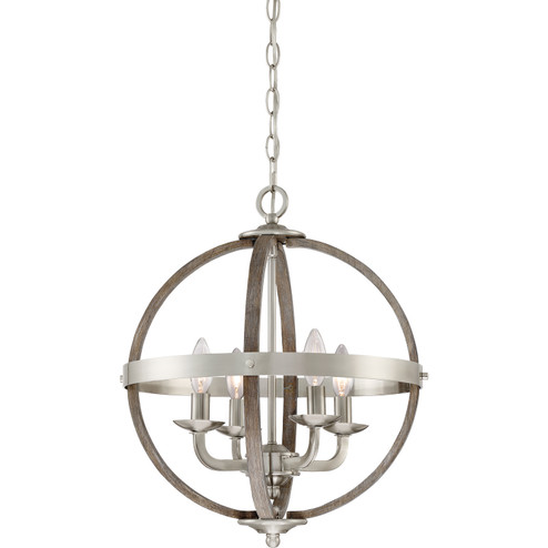 Fusion Four Light Foyer Pendant in Brushed Nickel (10|FSN5204BN)