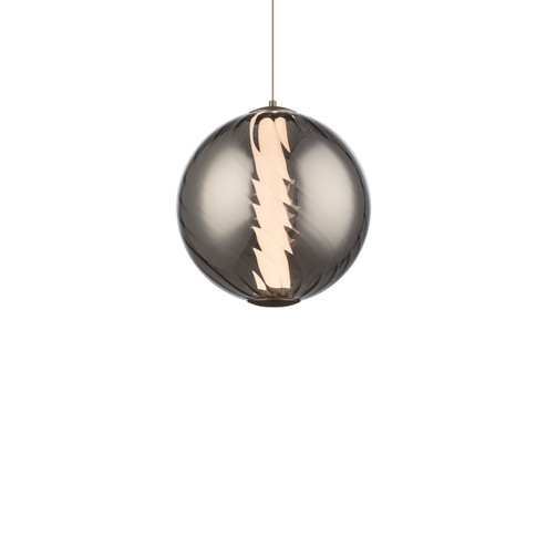 Swirly LED Mini Pendant in Smoke Glass/Brushed Nickel (281|PD-32511-35-SM/BN)