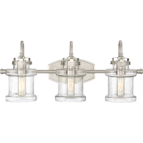 Danbury Three Light Bath Fixture in Brushed Nickel (10|DNY8603BN) Danbury Three Light Bath Fixture in Brushed Nickel (10|DNY8603BN)