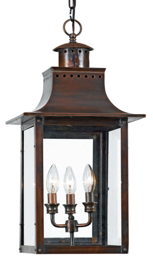 Chalmers Three Light Outdoor Hanging Lantern in Aged Copper (10|CM1912AC)