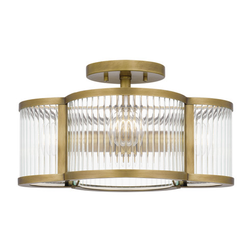 Aster Four Light Semi-Flush Mount in Weathered Brass (10|ASR1715WS)