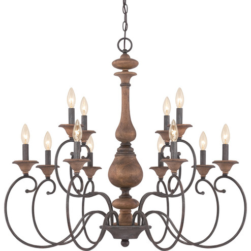 Auburn 12 Light Chandelier in Rustic Black (10|ABN5012RK)