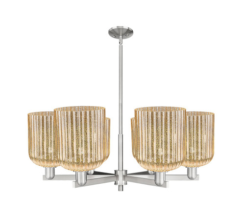 Arcadia Six Light Chandelier in Satin Nickel (405|716-6CR-SN-G559-8ME)