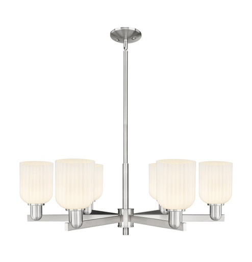 Arcadia Six Light Chandelier in Satin Nickel (405|716-6CR-SN-G559-5GWH)