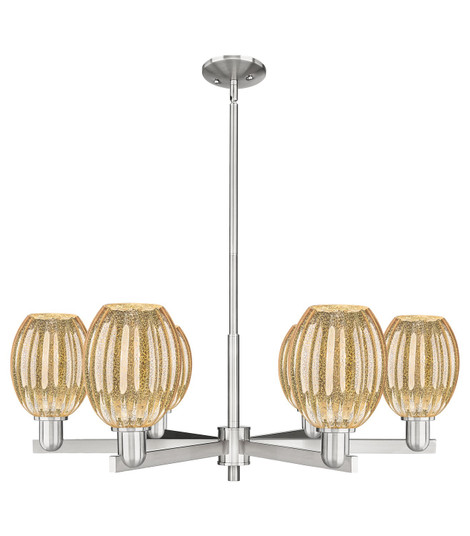 Arcadia Six Light Chandelier in Satin Nickel (405|716-6CR-SN-G459-6ME)