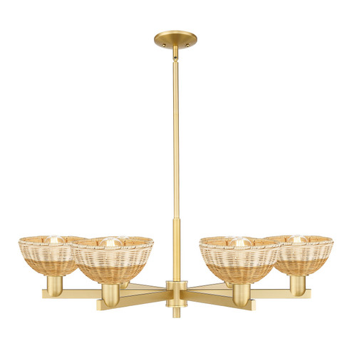 Arcadia Six Light Chandelier in Satin Gold (405|716-6CR-SG-NBD2-75-NAT)