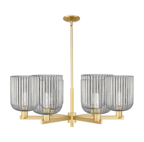 Arcadia Six Light Chandelier in Satin Gold (405|716-6CR-SG-G559-8SM)