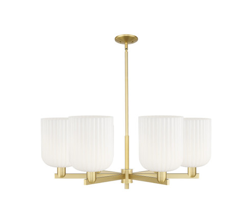 Arcadia Six Light Chandelier in Satin Gold (405|716-6CR-SG-G559-8GWH)