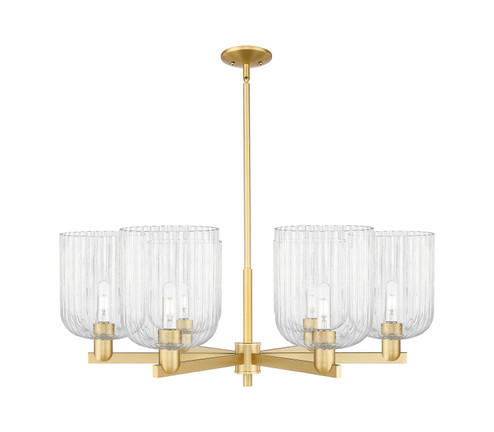 Arcadia Six Light Chandelier in Satin Gold (405|716-6CR-SG-G559-8CL)