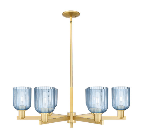 Arcadia Six Light Chandelier in Satin Gold (405|716-6CR-SG-G559-5BL)