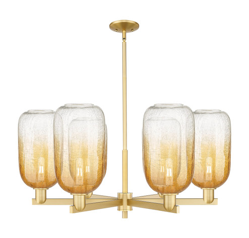 Arcadia Six Light Chandelier in Satin Gold (405|716-6CR-SG-G482-7AM)
