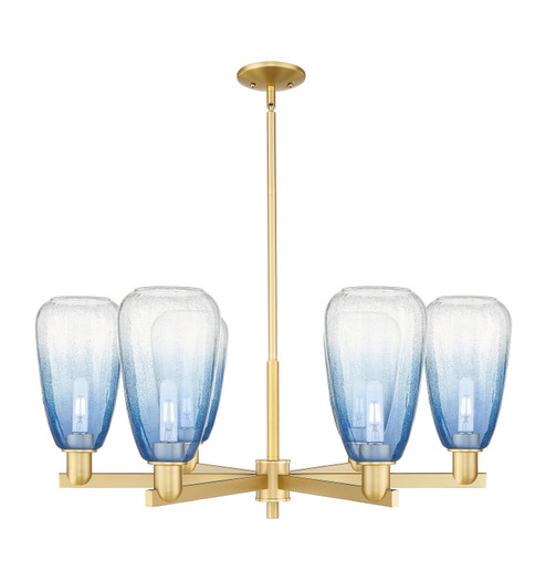 Arcadia Six Light Chandelier in Satin Gold (405|716-6CR-SG-G480-6SB)