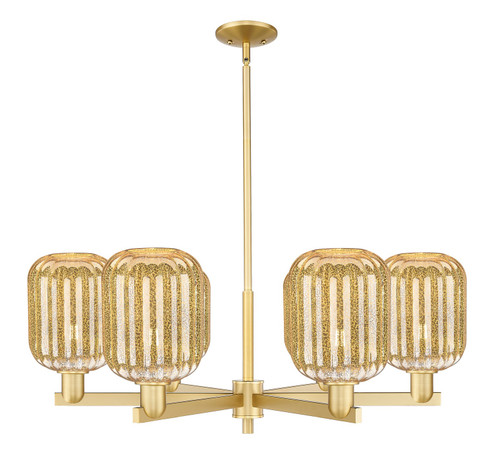 Arcadia Six Light Chandelier in Satin Gold (405|716-6CR-SG-G460-7ME)