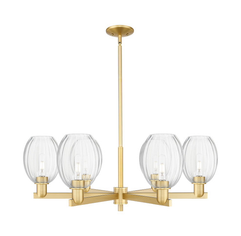 Arcadia Six Light Chandelier in Satin Gold (405|716-6CR-SG-G459-6CL)
