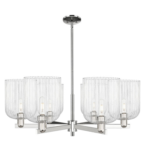 Arcadia Six Light Chandelier in Polished Nickel (405|716-6CR-PN-G559-8CL)