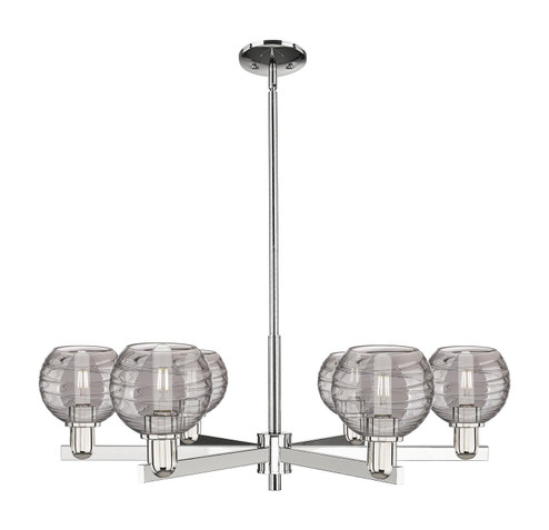 Arcadia Six Light Chandelier in Polished Nickel (405|716-6CR-PN-G1213-6SM)