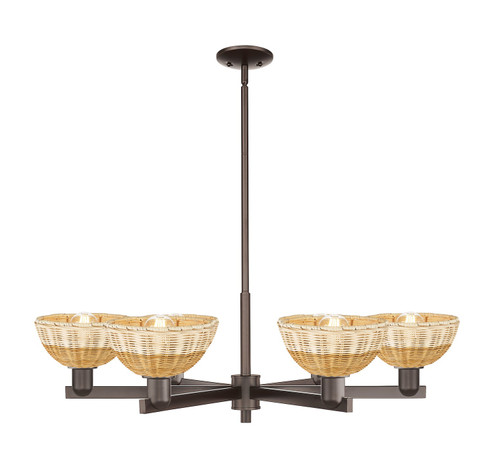 Arcadia Six Light Chandelier in Oil Rubbed Bronze (405|716-6CR-OB-NBD2-75-NAT)