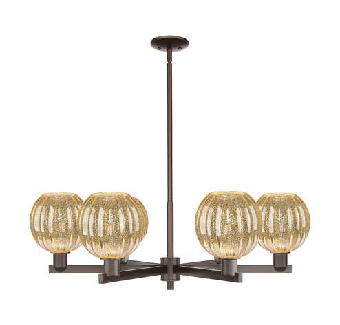 Arcadia Six Light Chandelier in Oil Rubbed Bronze (405|716-6CR-OB-G458-7ME)