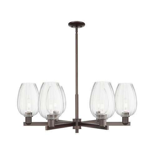 Arcadia Six Light Chandelier in Oil Rubbed Bronze (405|716-6CR-OB-G457-6CL)
